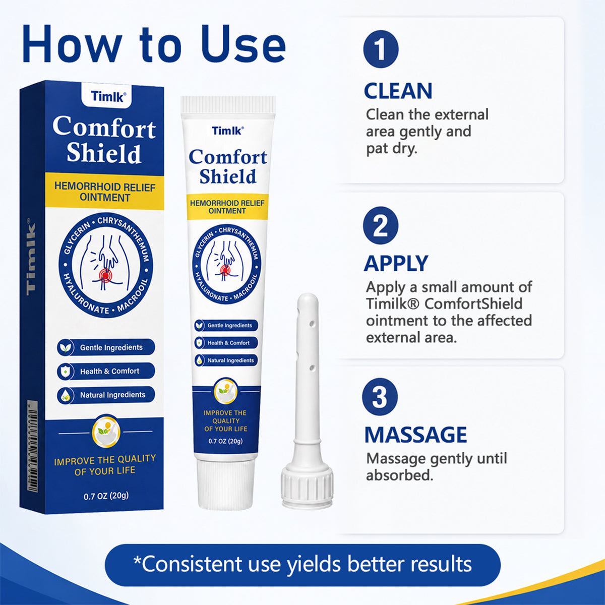 Timlk® ComfortShield Hemorrhoid Relief Ointment