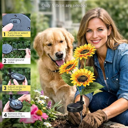 Limited-Time Offer: LuminaBloom™ Solar Sunflower Garden Lights – Only $9.99