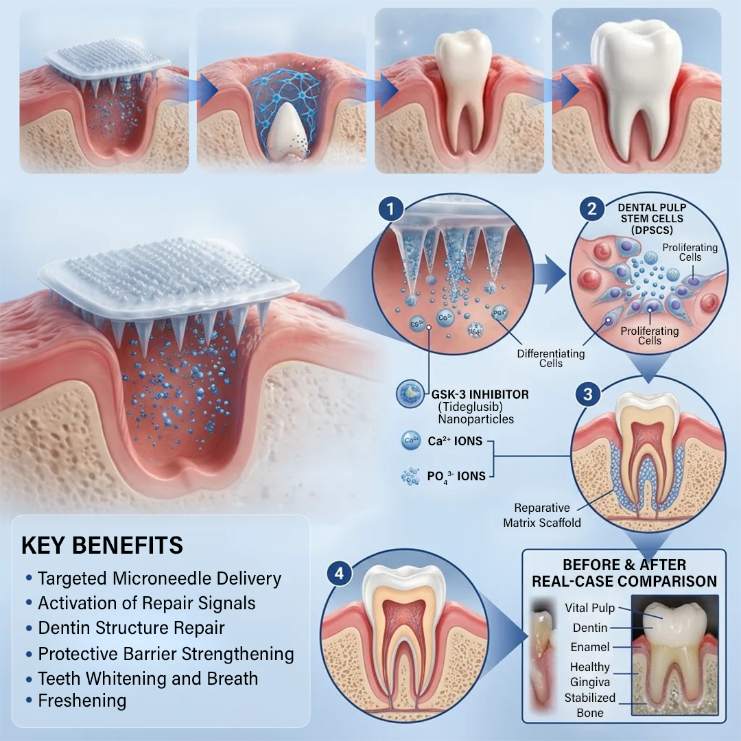 Your Smile🦷Tooth & Gum Repair Fast-Dissolving Microneedle Patch✨ (𝟓-𝐢𝐧-𝟏 💎 𝐑𝐞𝐛𝐮𝐢𝐥𝐝 𝐄𝐧𝐚𝐦𝐞𝐥 & 𝐃𝐞𝐧𝐭𝐢𝐧 • 𝐒𝐭𝐫𝐞𝐧𝐠𝐭𝐡𝐞𝐧 𝐆𝐮𝐦𝐬 • 𝐄𝐫𝐚𝐝𝐢𝐜𝐚𝐭𝐞 𝐓𝐚𝐫𝐭𝐚𝐫 & 𝐎𝐝𝐨𝐫 • 𝐖𝐡𝐢𝐭𝐞𝐧𝐢𝐧𝐠 • 𝐒𝐭𝐨𝐩 𝐓𝐨𝐨𝐭𝐡 𝐒𝐞𝐧𝐬𝐢𝐭𝐢𝐯𝐢𝐭𝐲)
