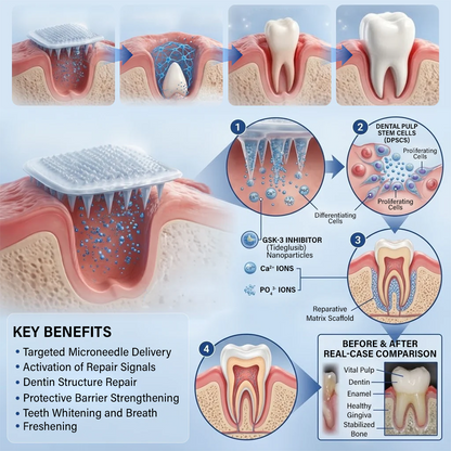 Your Smile🦷Tooth & Gum Repair Fast-Dissolving Microneedle Patch✨ (𝟓-𝐢𝐧-𝟏 💎 𝐑𝐞𝐛𝐮𝐢𝐥𝐝 𝐄𝐧𝐚𝐦𝐞𝐥 & 𝐃𝐞𝐧𝐭𝐢𝐧 • 𝐒𝐭𝐫𝐞𝐧𝐠𝐭𝐡𝐞𝐧 𝐆𝐮𝐦𝐬 • 𝐄𝐫𝐚𝐝𝐢𝐜𝐚𝐭𝐞 𝐓𝐚𝐫𝐭𝐚𝐫 & 𝐎𝐝𝐨𝐫 • 𝐖𝐡𝐢𝐭𝐞𝐧𝐢𝐧𝐠 • 𝐒𝐭𝐨𝐩 𝐓𝐨𝐨𝐭𝐡 𝐒𝐞𝐧𝐬𝐢𝐭𝐢𝐯𝐢𝐭𝐲)