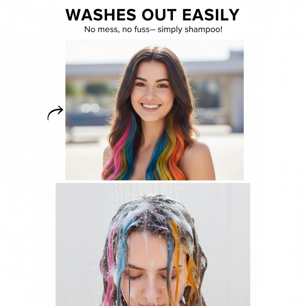 8 Colors Shimmer Hair Chalk for Girls & Adults