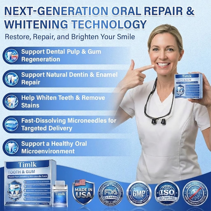 Your Smile🦷Tooth & Gum Repair Fast-Dissolving Microneedle Patch✨ (𝟓-𝐢𝐧-𝟏 💎 𝐑𝐞𝐛𝐮𝐢𝐥𝐝 𝐄𝐧𝐚𝐦𝐞𝐥 & 𝐃𝐞𝐧𝐭𝐢𝐧 • 𝐒𝐭𝐫𝐞𝐧𝐠𝐭𝐡𝐞𝐧 𝐆𝐮𝐦𝐬 • 𝐄𝐫𝐚𝐝𝐢𝐜𝐚𝐭𝐞 𝐓𝐚𝐫𝐭𝐚𝐫 & 𝐎𝐝𝐨𝐫 • 𝐖𝐡𝐢𝐭𝐞𝐧𝐢𝐧𝐠 • 𝐒𝐭𝐨𝐩 𝐓𝐨𝐨𝐭𝐡 𝐒𝐞𝐧𝐬𝐢𝐭𝐢𝐯𝐢𝐭𝐲)